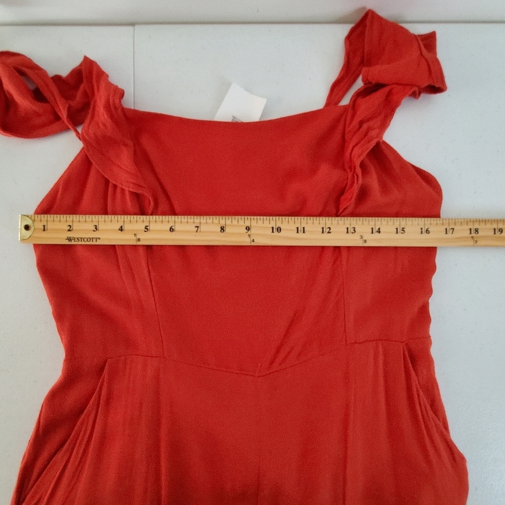 ASTR the Label Wide Leg Jumpsuit Size L Cutout Ruffles Pockets Square Neck NEW - Picture 7 of 15